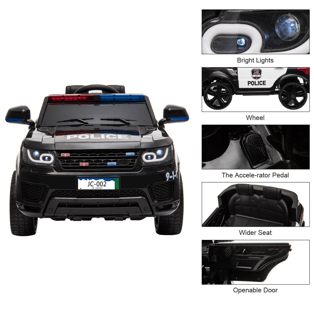 MLNshops 12V Kids Police Car Ride On with Doors