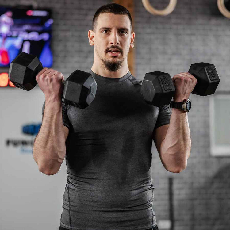MLNshops 15lbs Rubber Dumbbells Exercise Hex Dumbbell Set