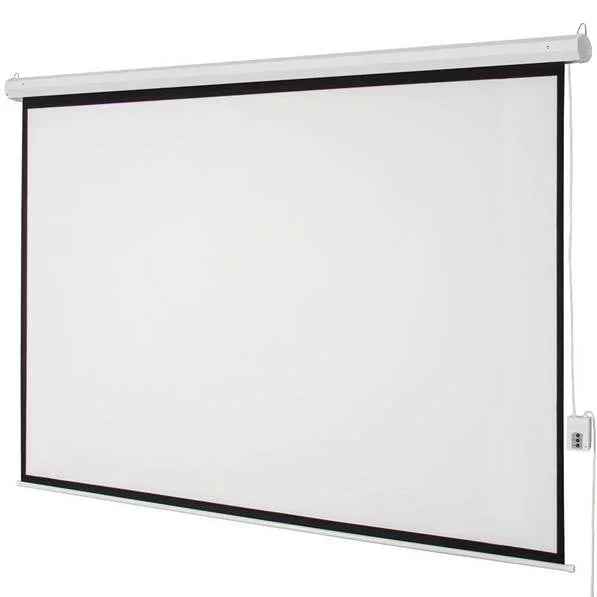100" 4:3 80" x 60" Viewing Area Motorized Projector Screen with Remote Control Matte White