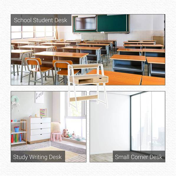 Computer Desk with Drawer - Top-Rated Natural Office Essential - MLNshops