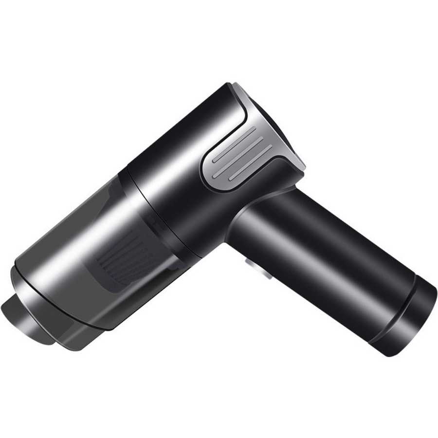 Sleek black Wireless Car Vacuum Cleaner with USB charging, compact and ergonomic design for efficient cleaning in home and vehicle spaces.