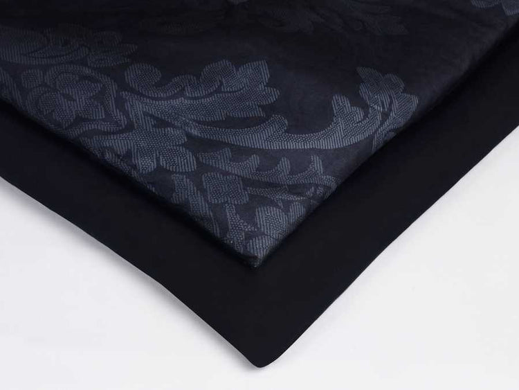 Microfiber fabric detail of 3D Comforter Set with dark floral pattern, emphasizing texture and quality for luxury bedding collections.