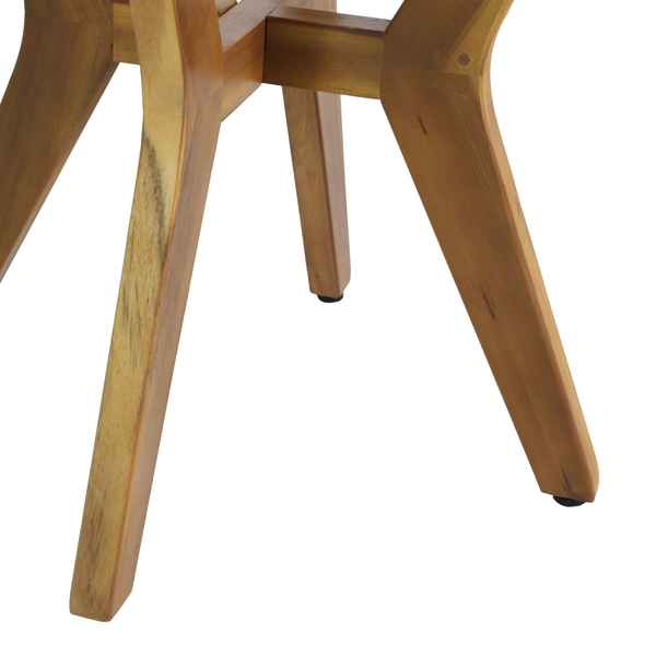 Close-up of a wooden chair leg on a white background