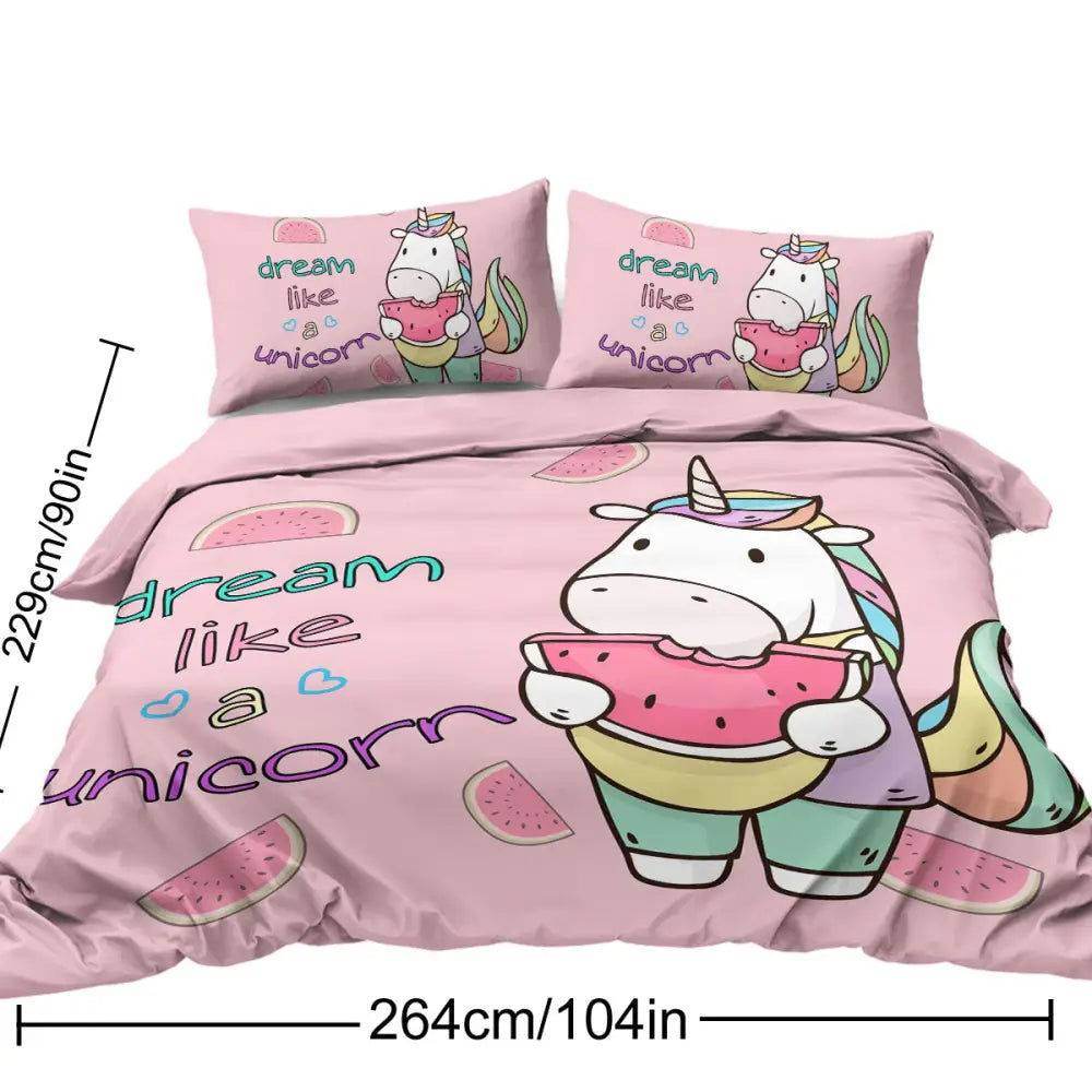 mlnshops 3 Piece Duvet Cover Set - Dream Like a Unicorn