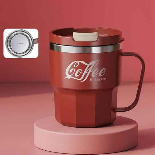 304 Stainless Steel Coffee And Cola Water Absorbing Cup red 400ml