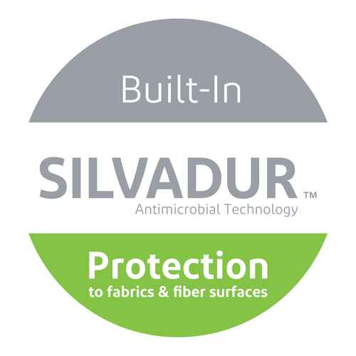 Silvadur antimicrobial technology logo used in Cotton Waffle Jacquard Bath Towels, promoting hygiene and fabric longevity in 6 piece set.