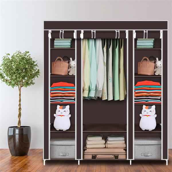 69" Portable Clothes Closet Wardrobe Storage Organizer