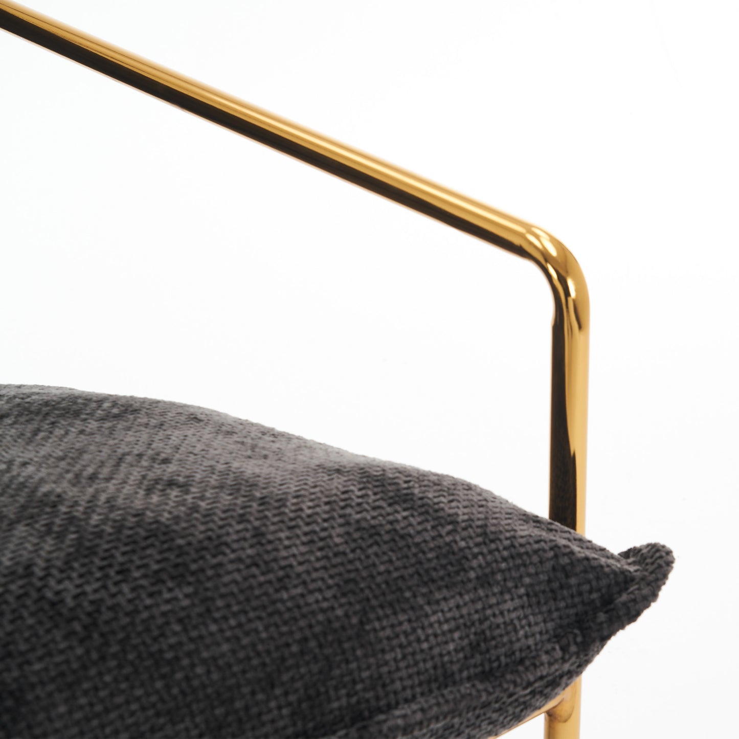 2 Chairs in 1 Box, Upholstered Hanging Armchair with Arm Pockets Metal frame, gold-plated craftsmanship, crushed foam cushions and skin-friendly woven fabric for living room and bedroom. Dark Gray