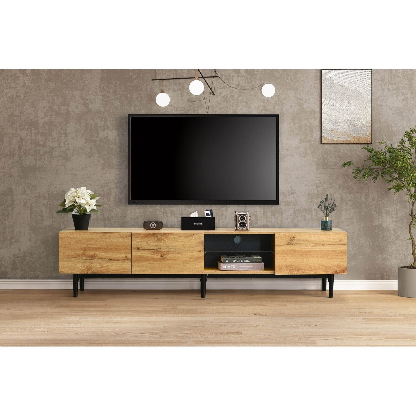 Entertainment Center with Storage Cabinets TV Stand