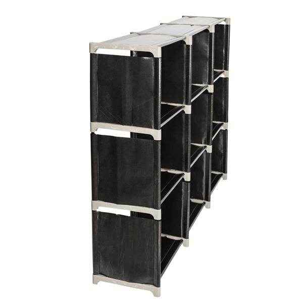 mlnshops 9 Compartments Storage Rack Black Shelf