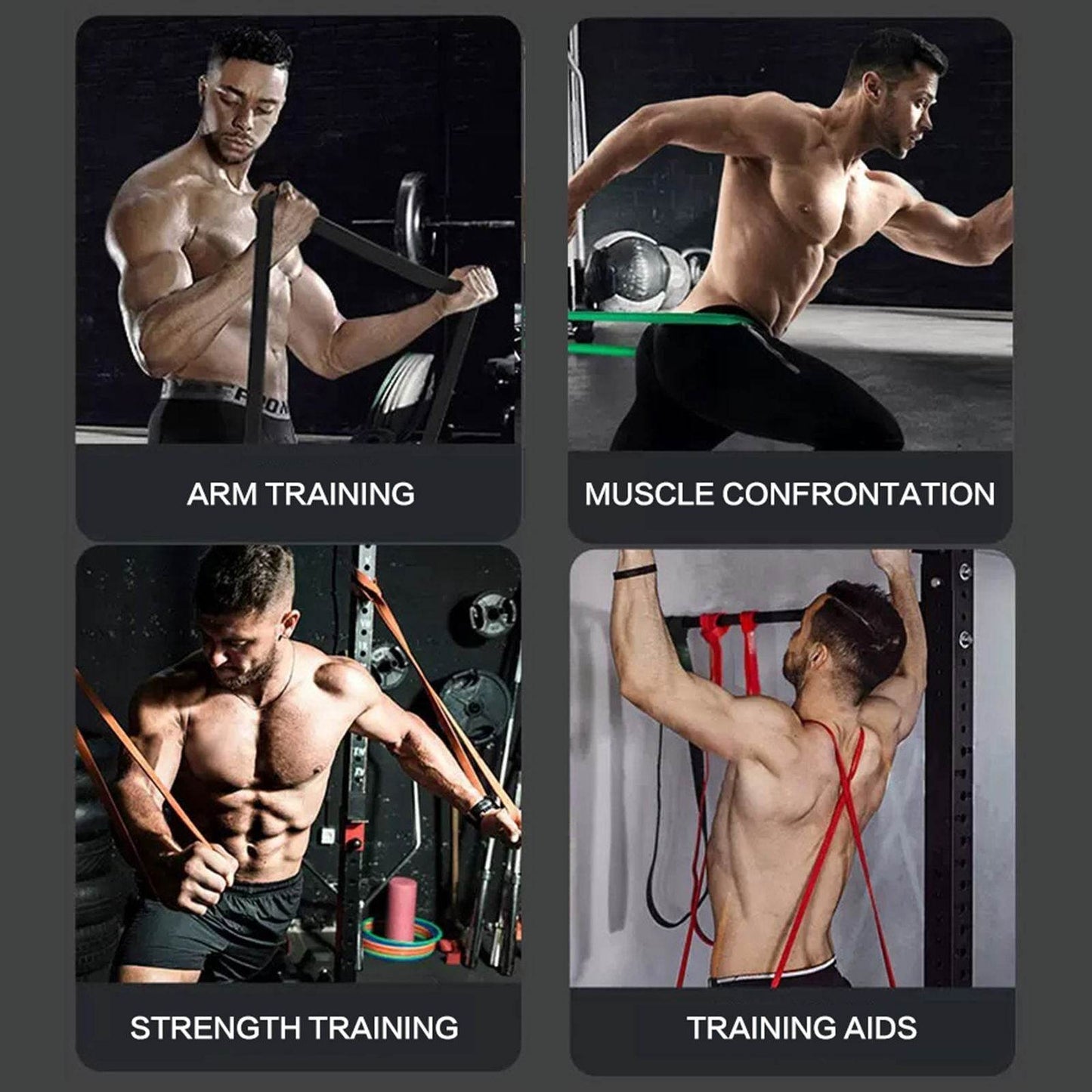 Green 1.75 Latex Pull Assist Bands for Resistance Training