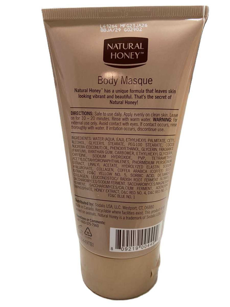 Tube of Natural Honey body masque with label on a white background