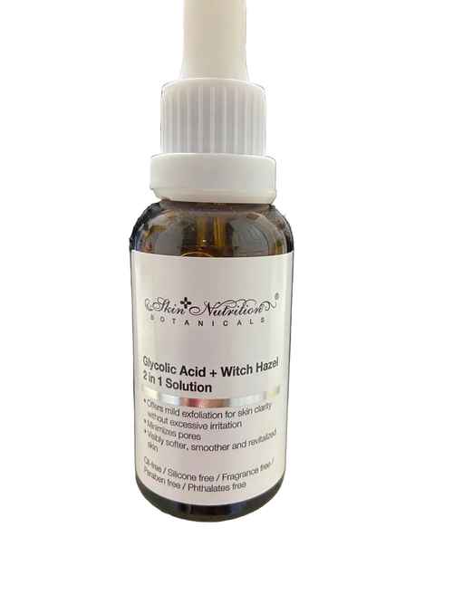 Bottle of Salicylic Acid + Witch Hazel 2-in-1 Solution on a black background
