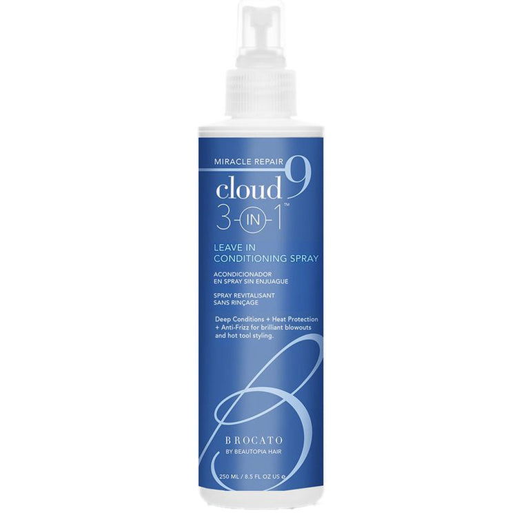 Cloud 9 leave-in conditioning spray bottle on a white background