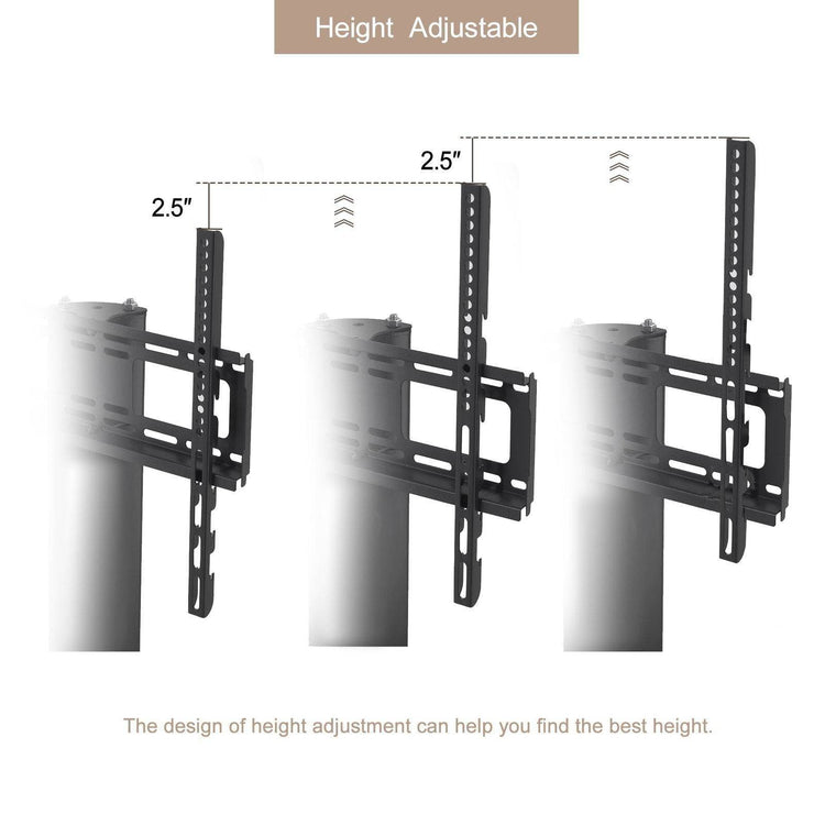 MLNshops Adjustable TV Stand Black Tempered Glass
