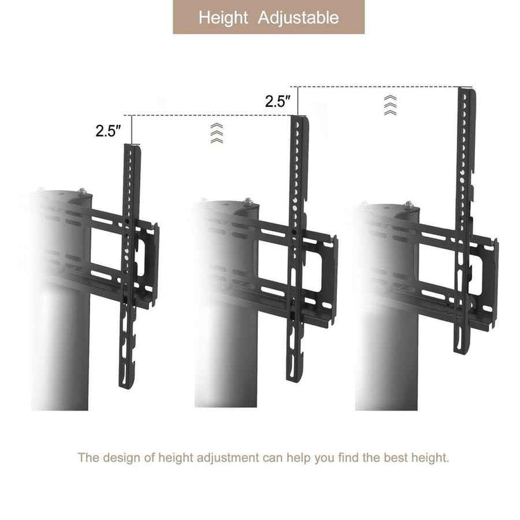 MLNshops Adjustable TV Stand Black Tempered Glass