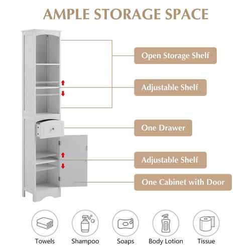 MLNshops Bathroom Cabinet with Drawer for Stylish Storage