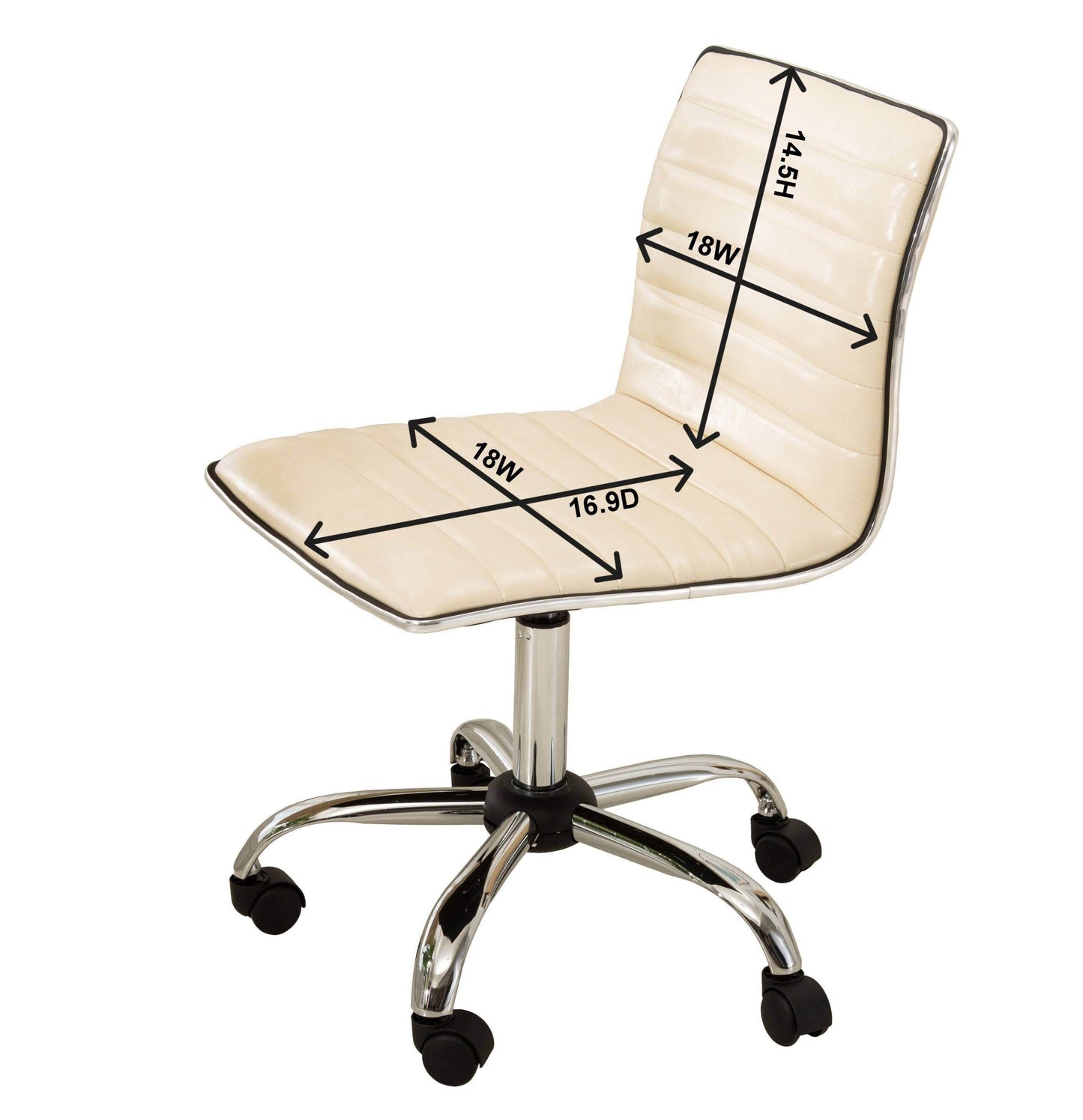 Fremo Chromel Adjustable Air Lift Office Chair, White - MLNshops