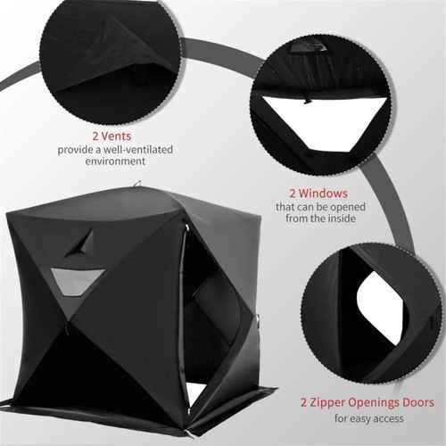 mlnshops Black Foldable Camping Tent for Outdoor Adventures