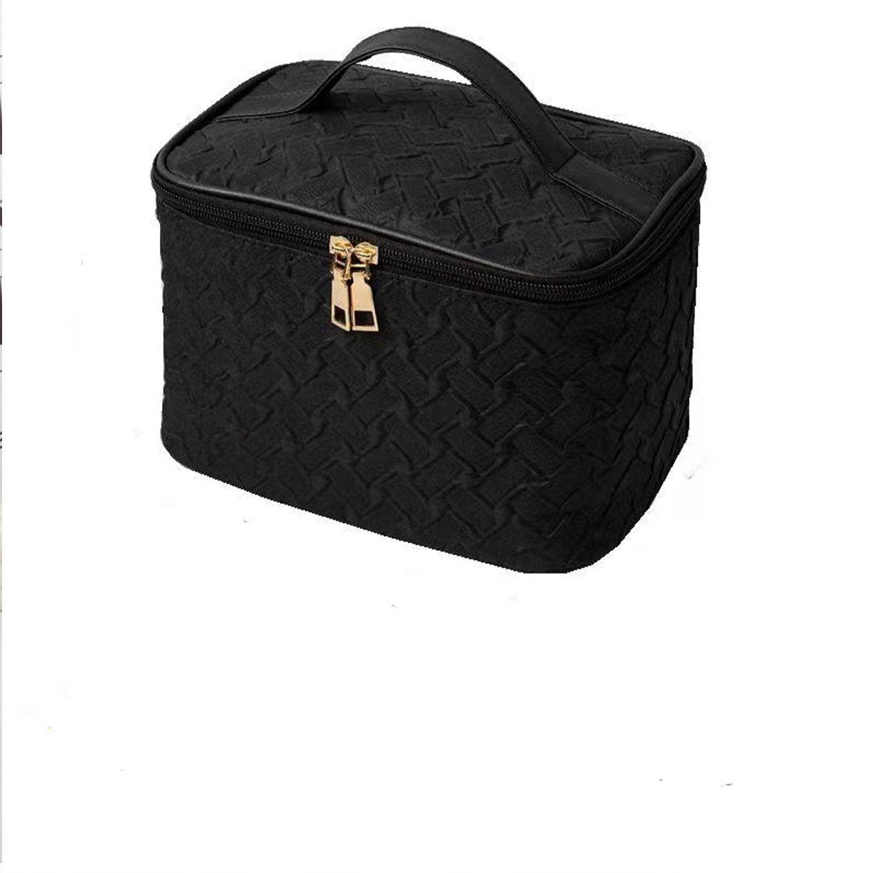 mlnshops Black Travel Makeup Bag with Organizer Pockets