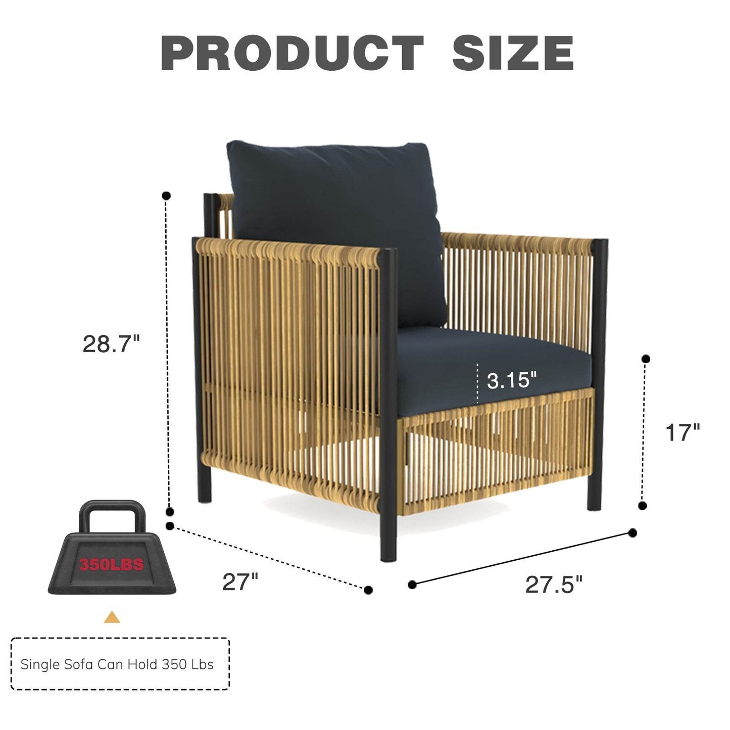 MLNshops Brown Wicker Sofa Set for Outdoor Relaxation
