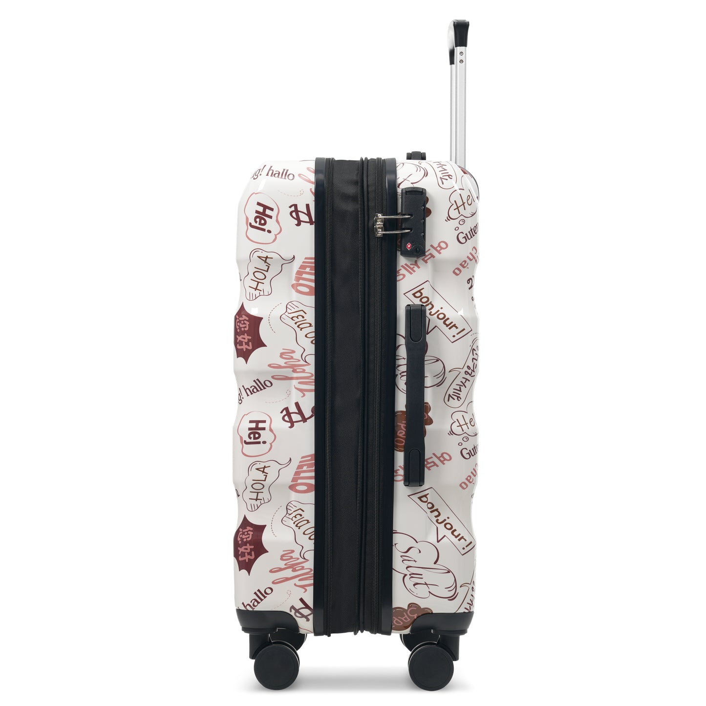 28 Inch Expandable Checked Luggage, Lightweight Glossy Hardshell Travel Suitcase with Spinner Wheels, TSA Lock