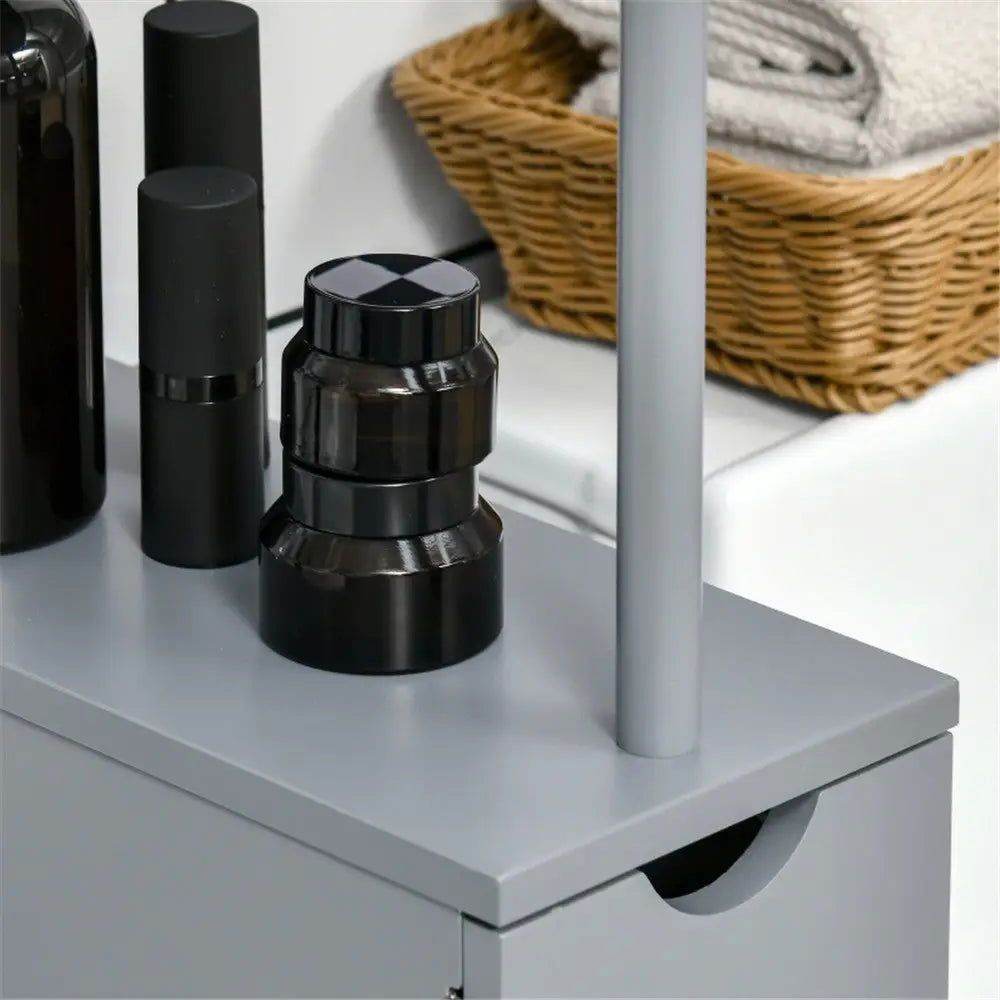 MLNshops Compact Bathroom Storage Solution - Grey Cabinet