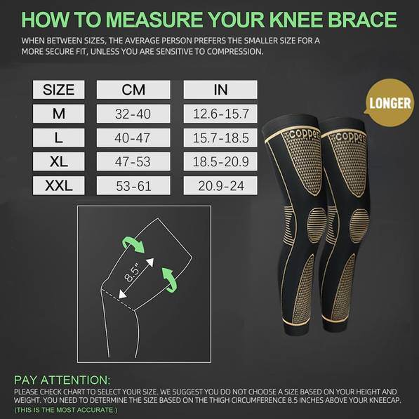 mlnshops 2 pieces Copper Knee Support Brace - Durable Kneepads - MLNshops