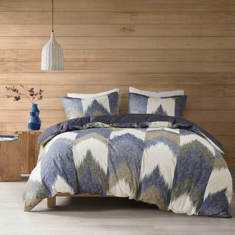 MLNshops Reversible Geometric Full Queen duvet cover set
