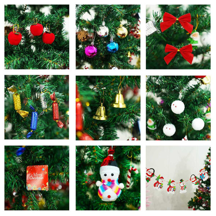 6 ft Christmas tree with ornaments and LED lights, view 6