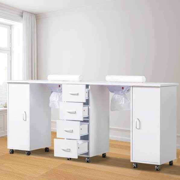 MLNshops Double Manicure Table for Professional Use