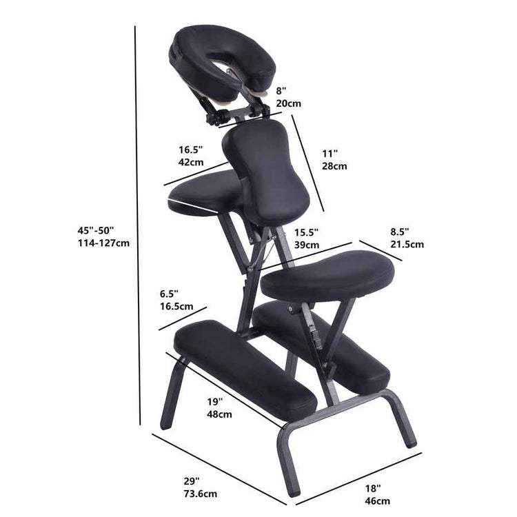 Black massage chair on a white background
