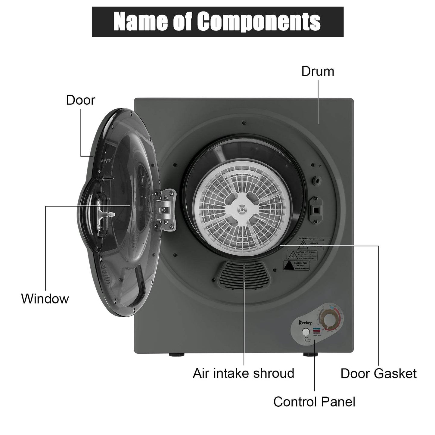 mlnshops Electric Clothes Dryer 120V Compact Design