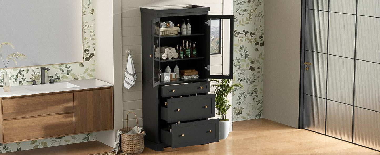 high bathroom cabinet with drawers and shelves MLNshops
