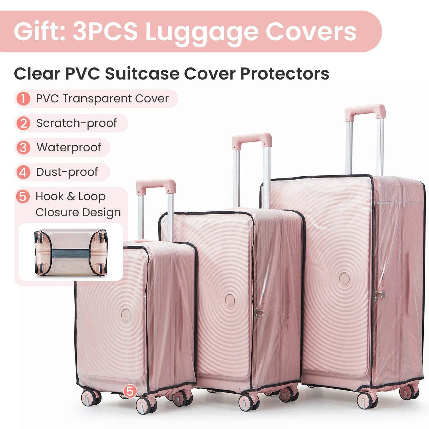 MLNshops Expandable Luggage Set with 3 Pieces