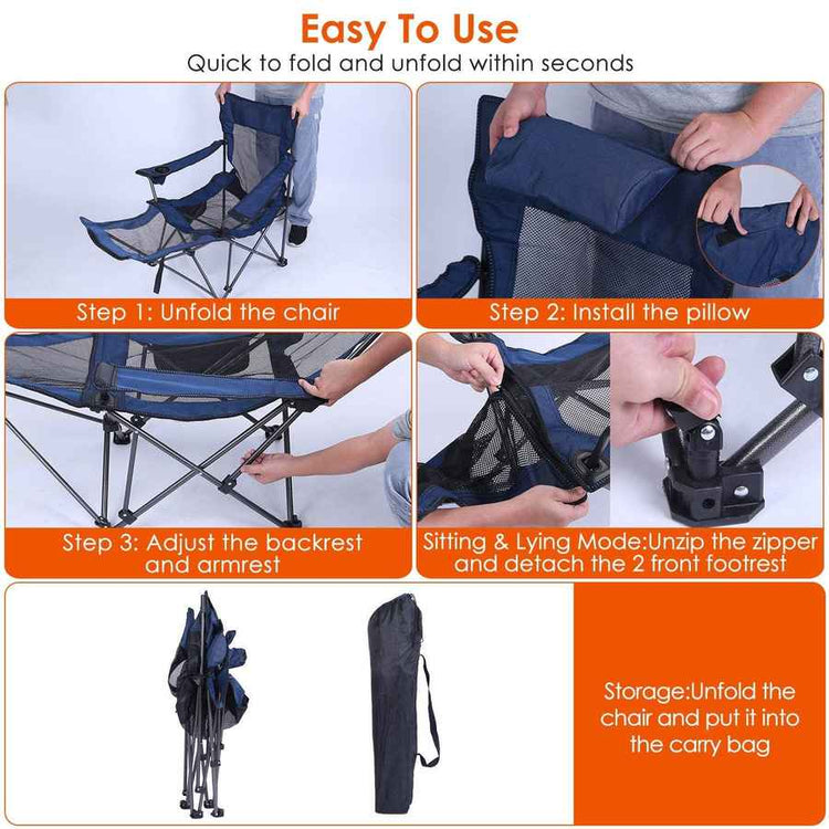 mlnshops Foldable Camping Chair Heavy Duty with Cup Holder
