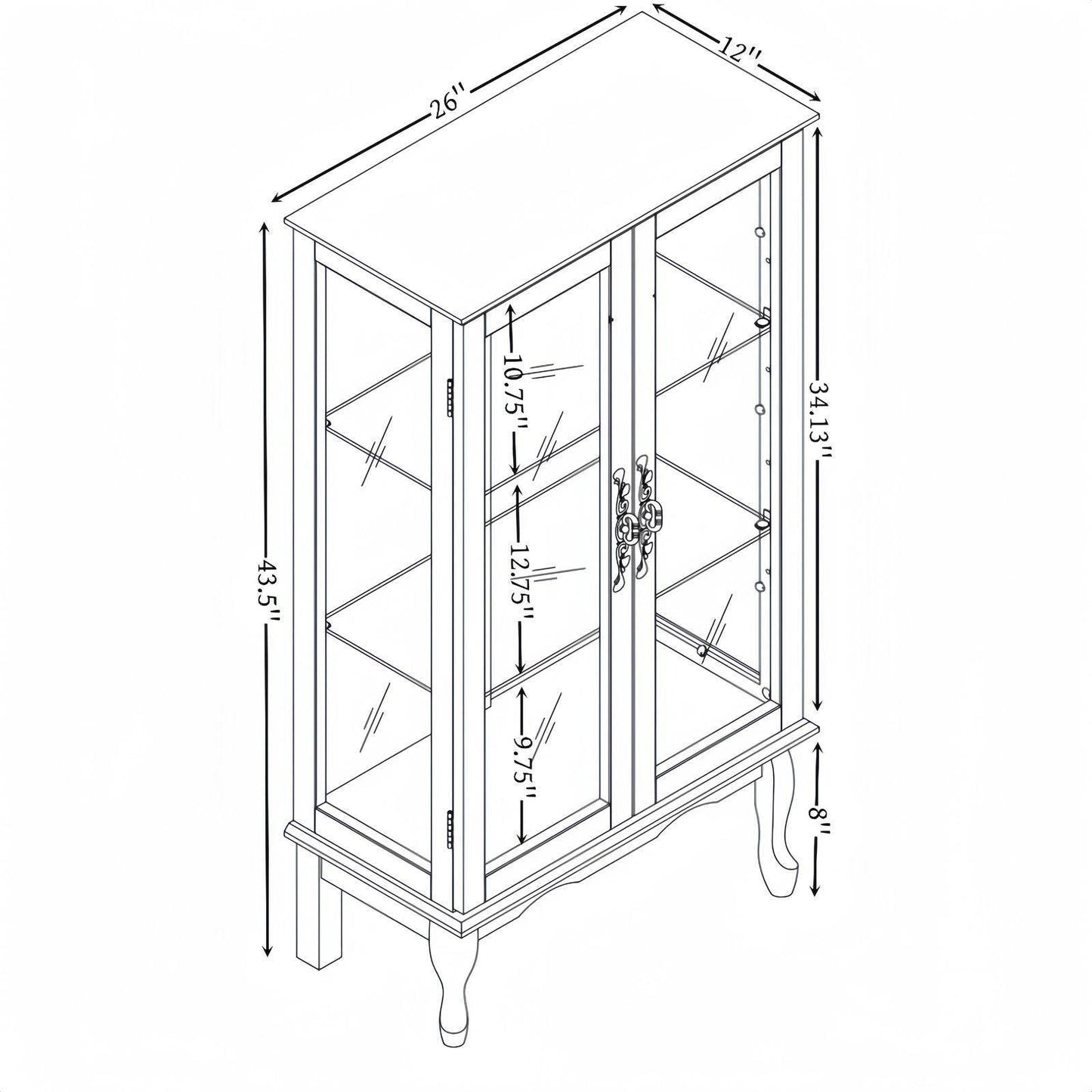 MLNshops Tempered Glass Cabinet for Collectibles