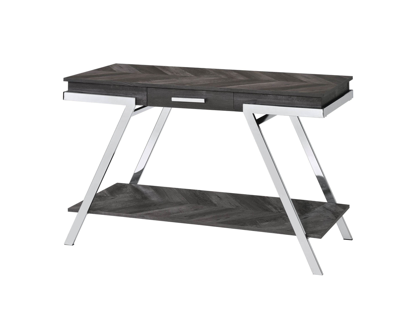 MLNshops Gray Sofa Table with Storage Shelf and Drawer