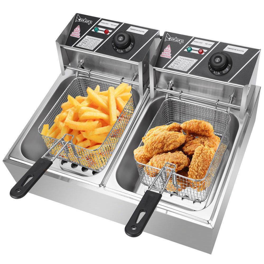 MLNshops Home Kitchen Electric Fryer with Dual Baskets - MLNshops