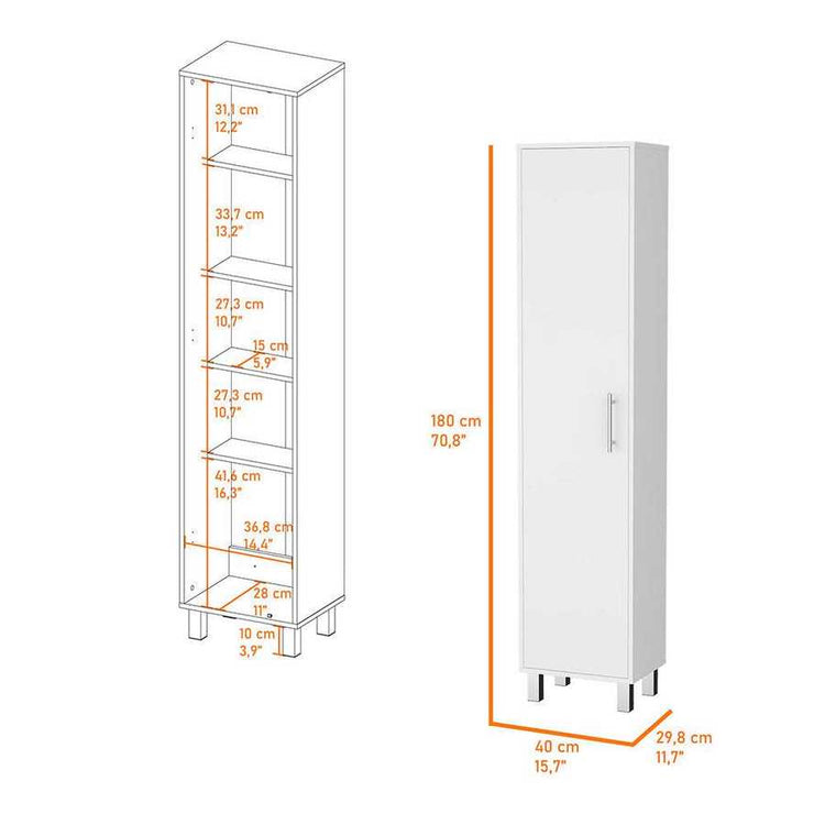 MLNshops white laundry storage cabinet - Slim Space-Saving