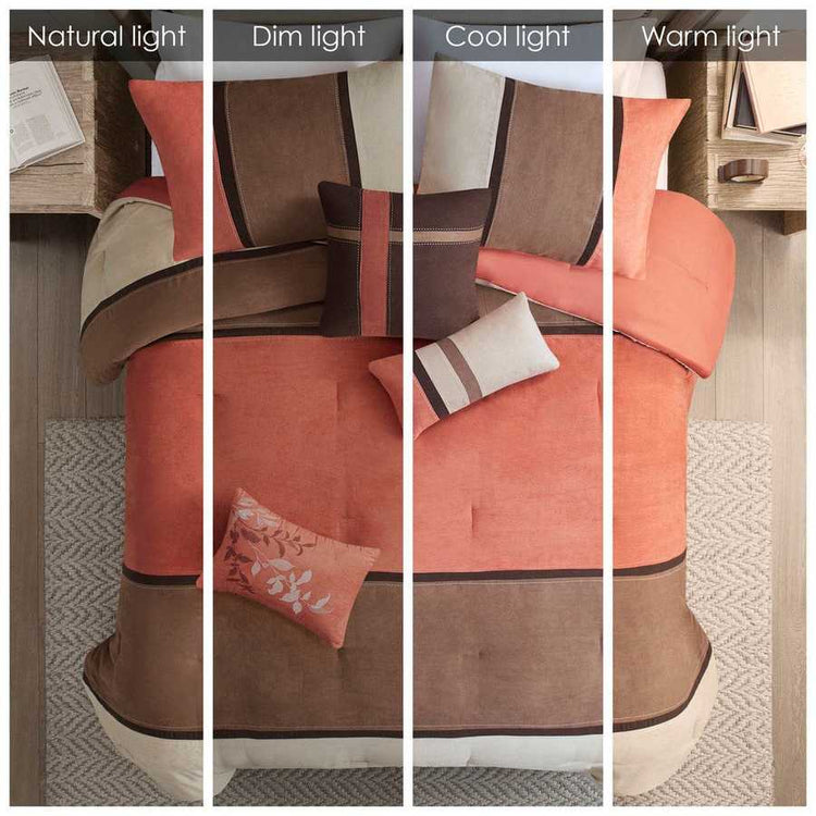 MLNshops luxury coral comforter set queen - Plush Velvet
