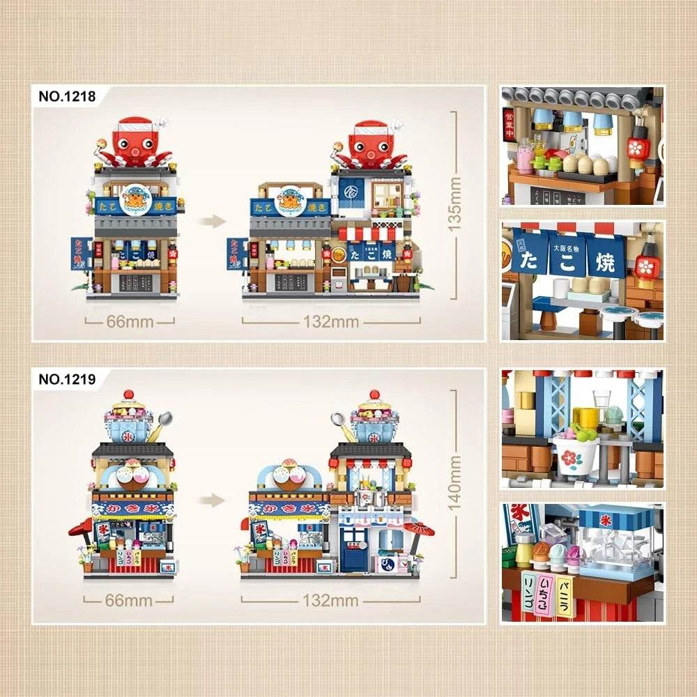 mlnshops Japanese Street Building Set - 4 Pack Toys
