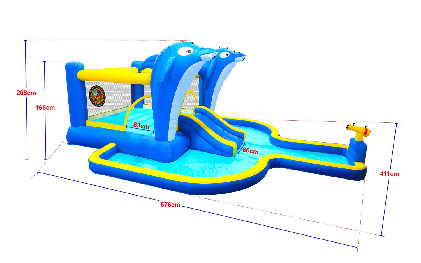 MLNshops 8 in 1 inflatable water slide park - Dolphin Splash