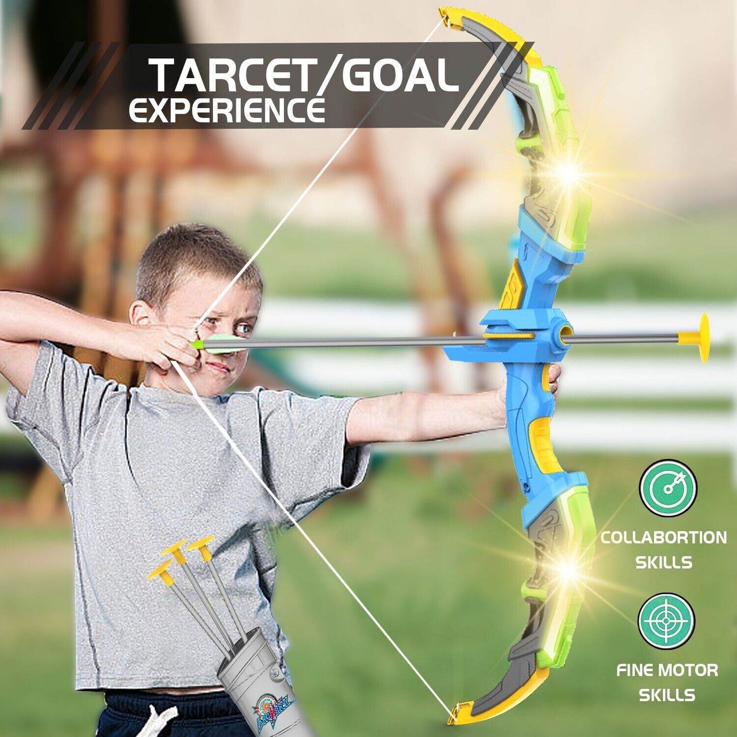 MLNshops LED Archery Toy Set for Kids with Target Features - MLNshops