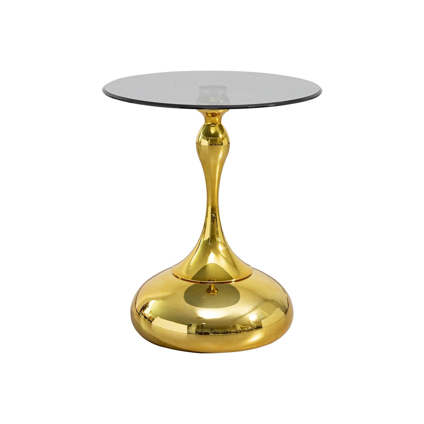 MLNshops Luxury Glass Side Table for Home - Round Gold Base