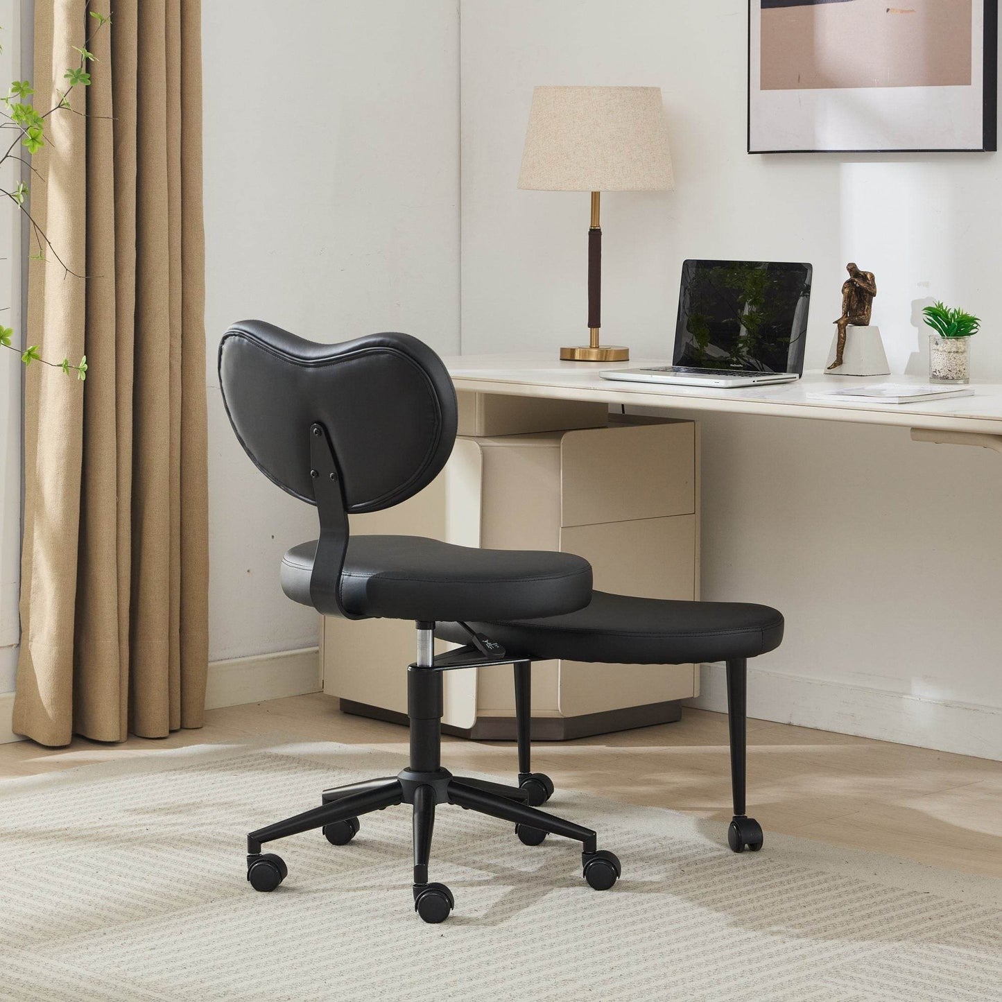 MLNshops cross legged desk chair with wheels - Ergonomic
