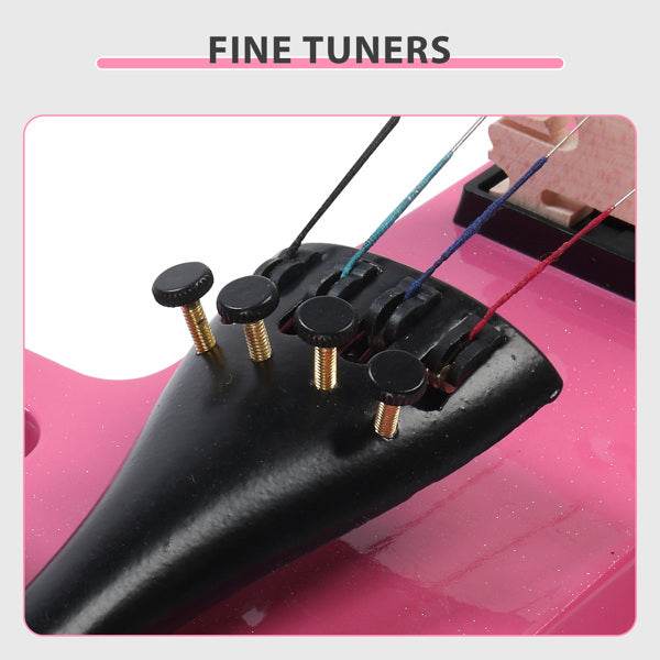 mlnshops Pink silent violin with case and bow - Electric