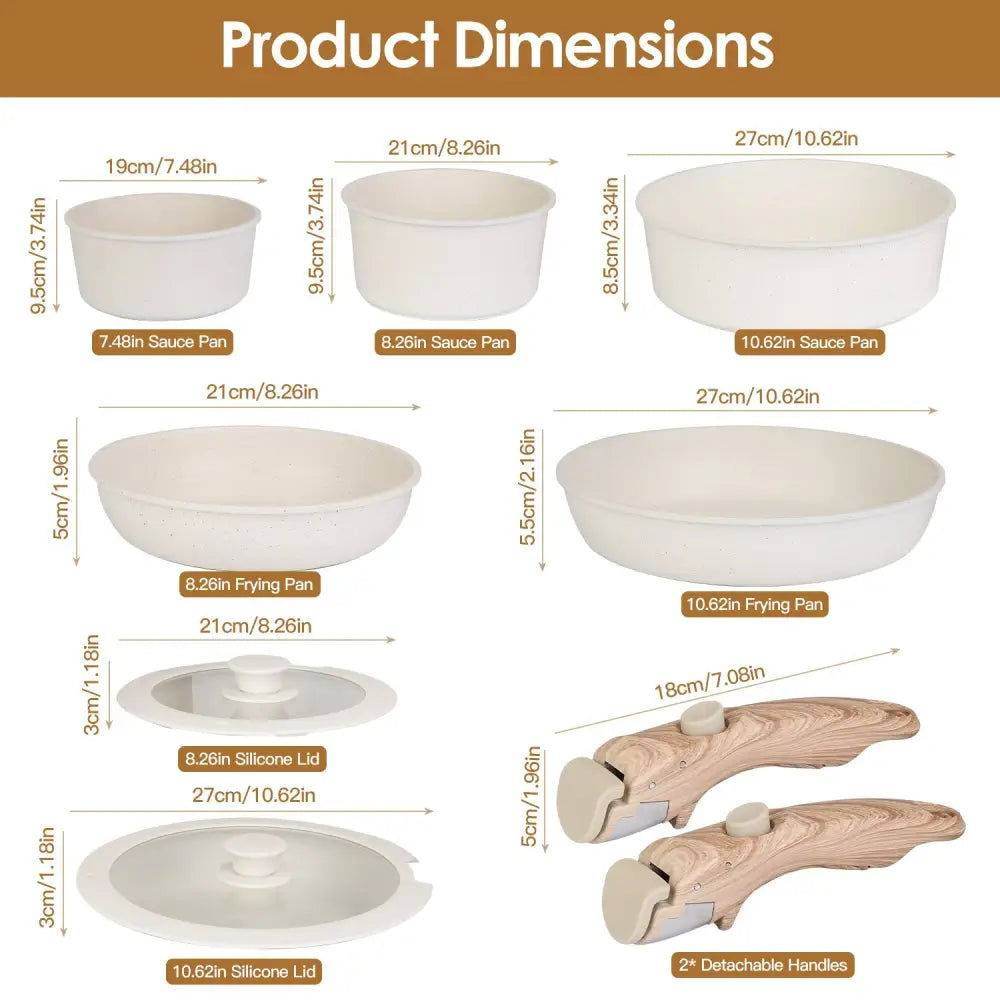 MLNshops Nonstick Cookware Set - 9 Pieces, Heat Resistant - MLNshops