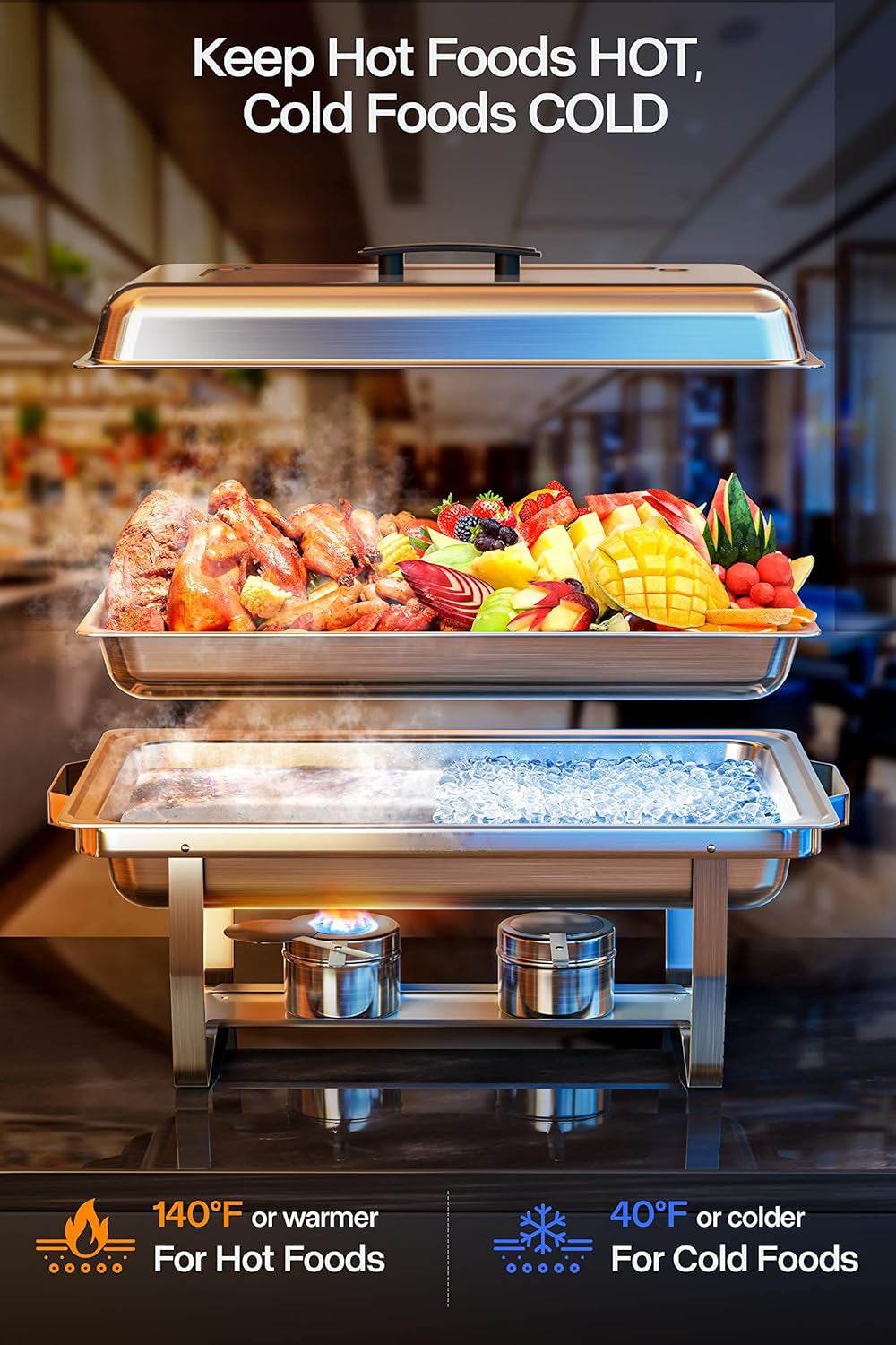 MLNshops Buffet Catering Dish Set with Outdoor Party Food Warmers