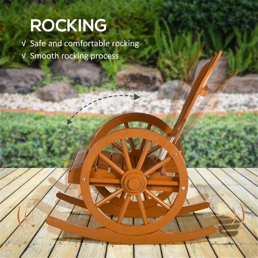 MLNshops Outdoor Teak Rocking Chair for Relaxing Comfort